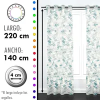SET DE CORTINAS VISILLO 2 PAÑOS DE 140 X 220 CM TURQUESA