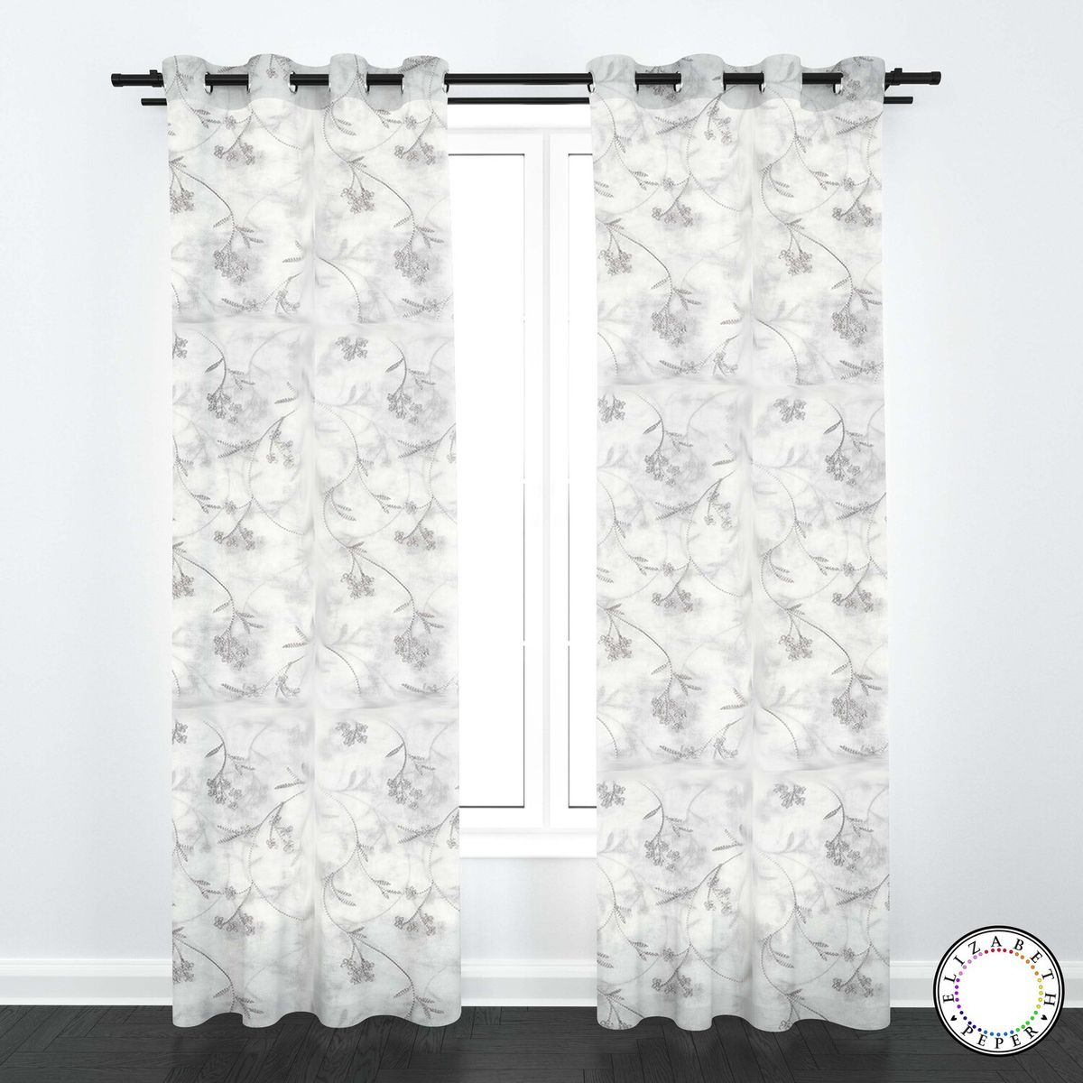 ELIZABETH PEPER - SET DE CORTINAS VISILLO 2 PAÑOS DE 140 X 220 CM GRIS