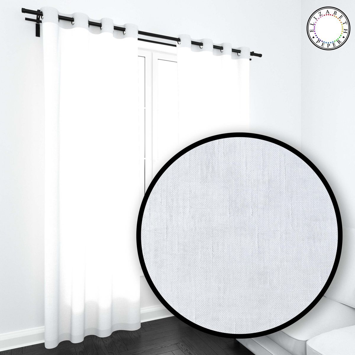 ELIZABETH PEPER - SET DE CORTINAS VISILLO 2 PAÑOS DE 140 X 220 CM BLANCO