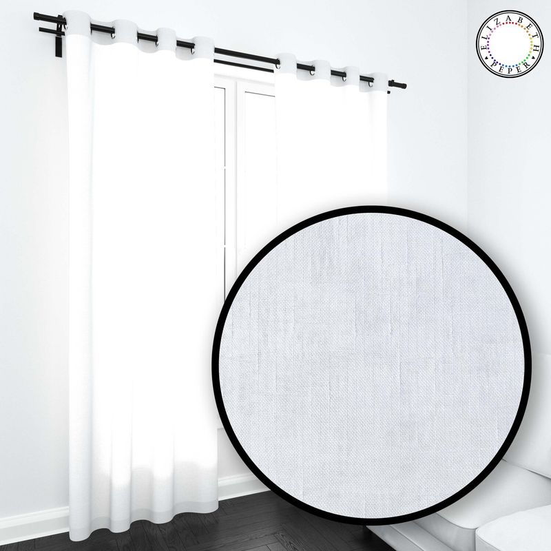 ELIZABETH PEPER - SET DE CORTINAS VISILLO 2 PAÑOS DE 140 X 220 CM BLANCO.