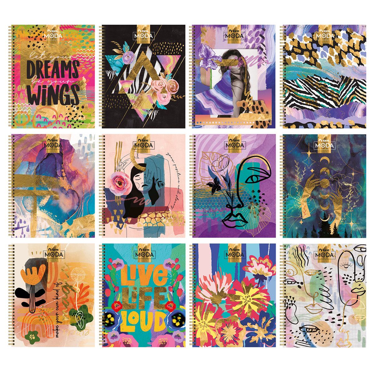 TORRE - Pack 10 Cuadernos Universitarios Torre Moda 100 hojas