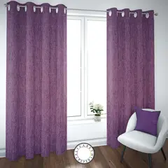 ELIZABETH PEPER - SET DE CORTINAS TEXTURA LINO 2 PAÑOS DE 145 X 220 CM MORADO.
