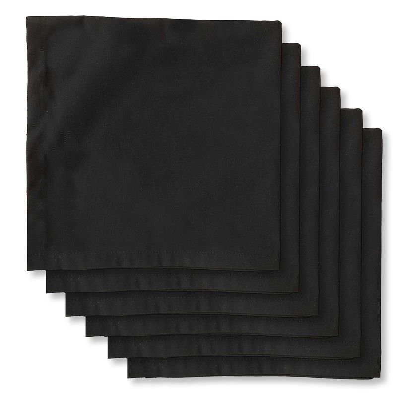 ELIZABETH PEPER - JUEGO DE 6 SERVILLETAS DE TELA 50X50 NEGRO