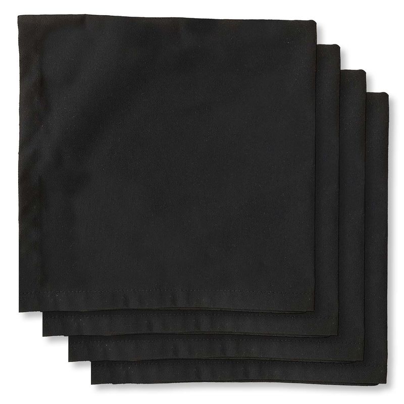 ELIZABETH PEPER - JUEGO DE 4 SERVILLETAS DE TELA 50X50 NEGRO.