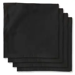 ELIZABETH PEPER - JUEGO DE 4 SERVILLETAS DE TELA 50X50 NEGRO.