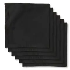 ELIZABETH PEPER - JUEGO DE 6 SERVILLETAS DE TELA 45X45 NEGRO.