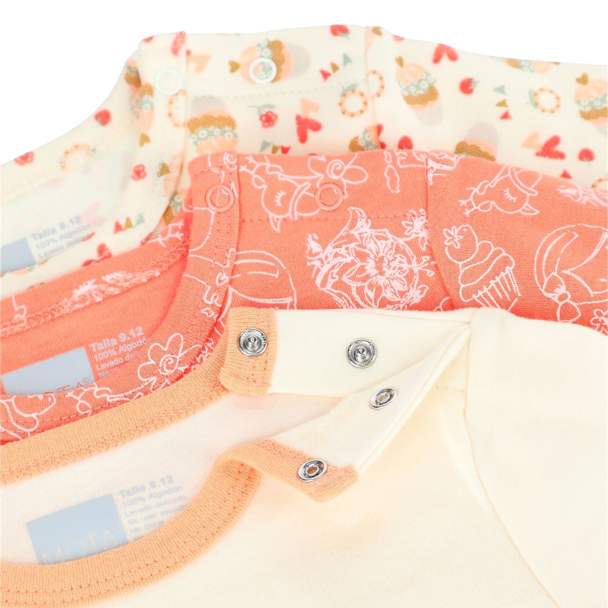 MOTA - Body Manga Corta Niña Algodón Pack x 3 MOTA MT4748