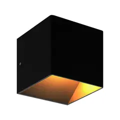 LED STUDIO - APLIQUÉ MURO CUADRADO 2X3W LUZ CÁLIDA IP54 NEGRO
