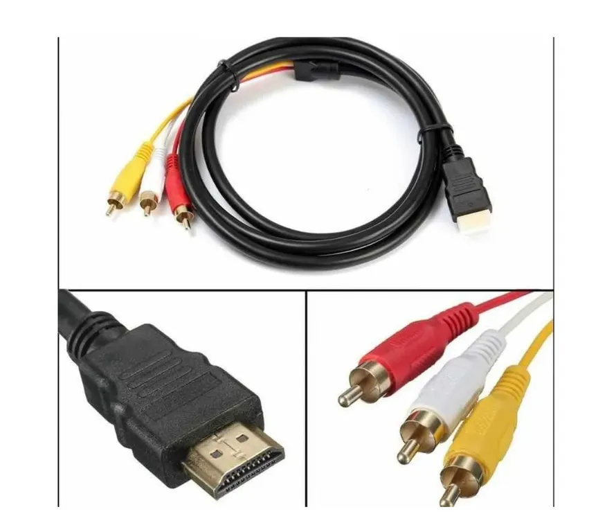 GENERICO Cable 1.5m Hdmi Macho A 3 Rca Audio Vídeo Av Componentes