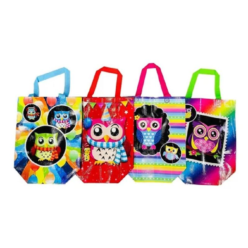 GENERICO - Pack 12 Bolsa Reutilizable Búho D Compras Regalo 35x26cm / 130042