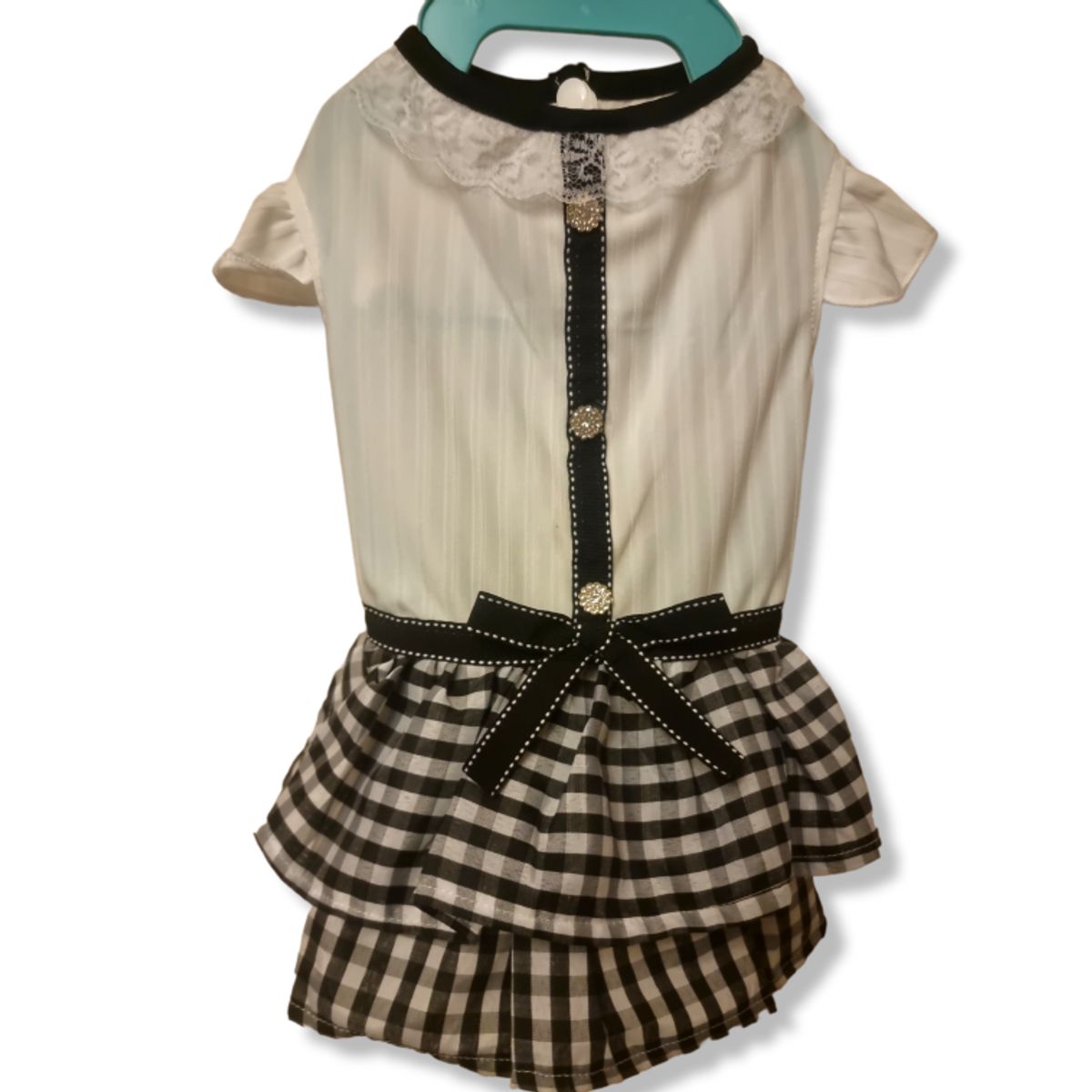 GENERICO - Vestido Escoces Blanco Negro TM para perritas