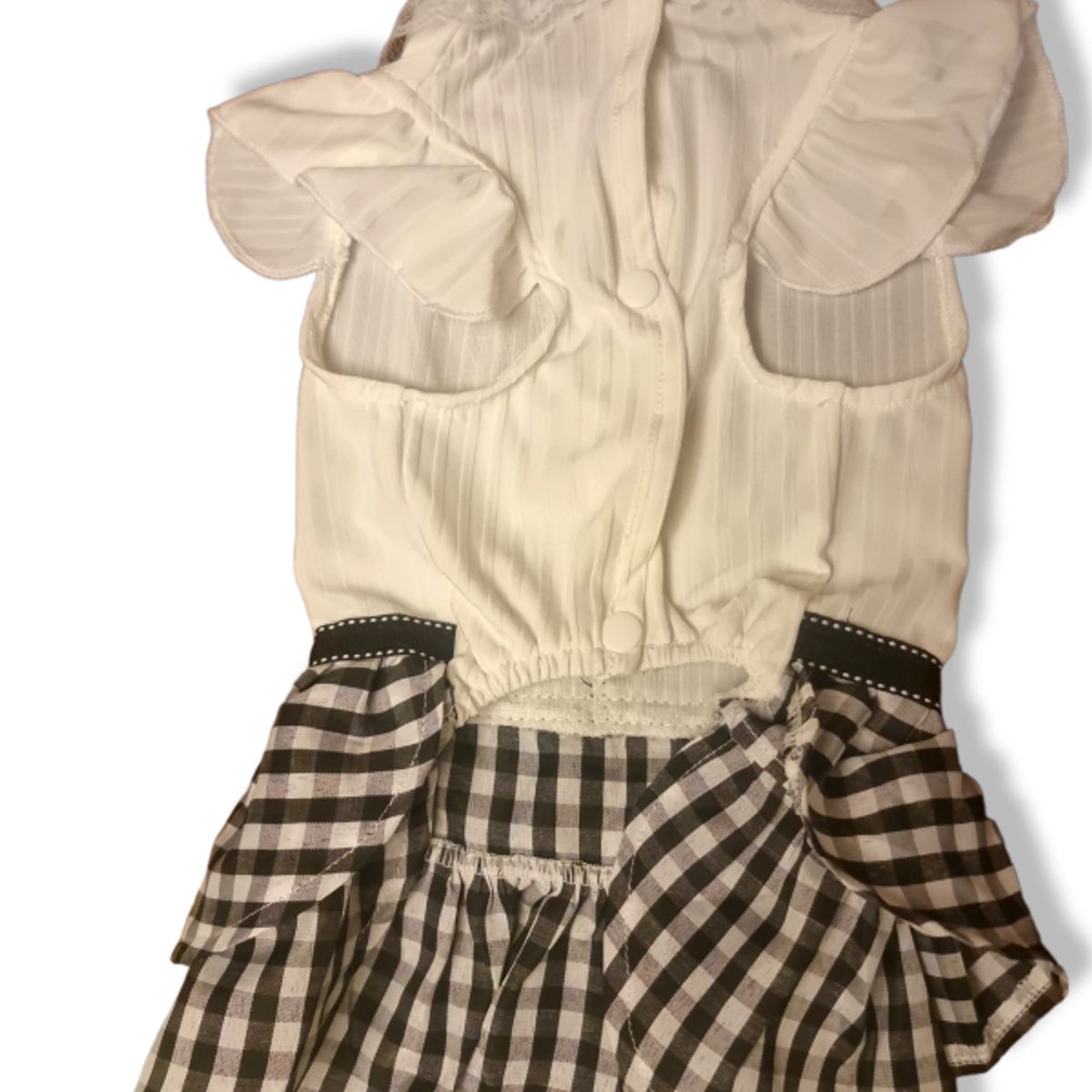 GENERICO - Vestido Escoces Blanco Negro TM para perritas