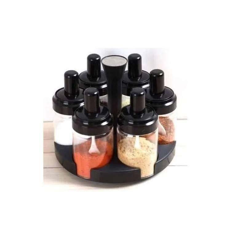 GENERICO - Set Especieros Condimento Giratorio 360 6 Piezas