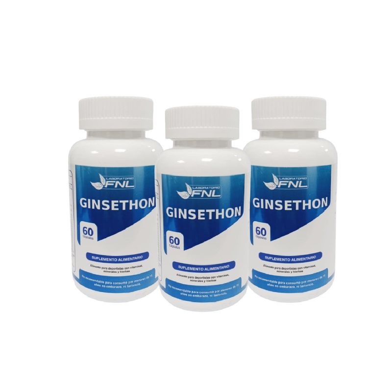 FNL - Ginseng + Vitaminas Fnl 3 Frascos 3x60 Caps. Energia / Vitalidad