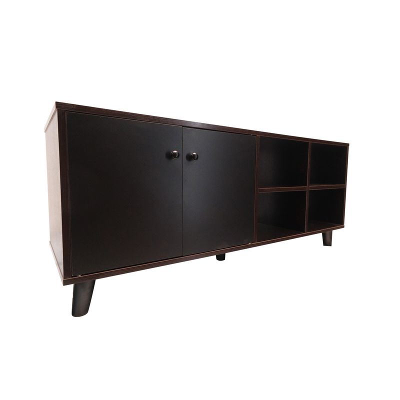 HOME & DESING - Rack Tv 50 Galano Negro - Wengue Mi Casa