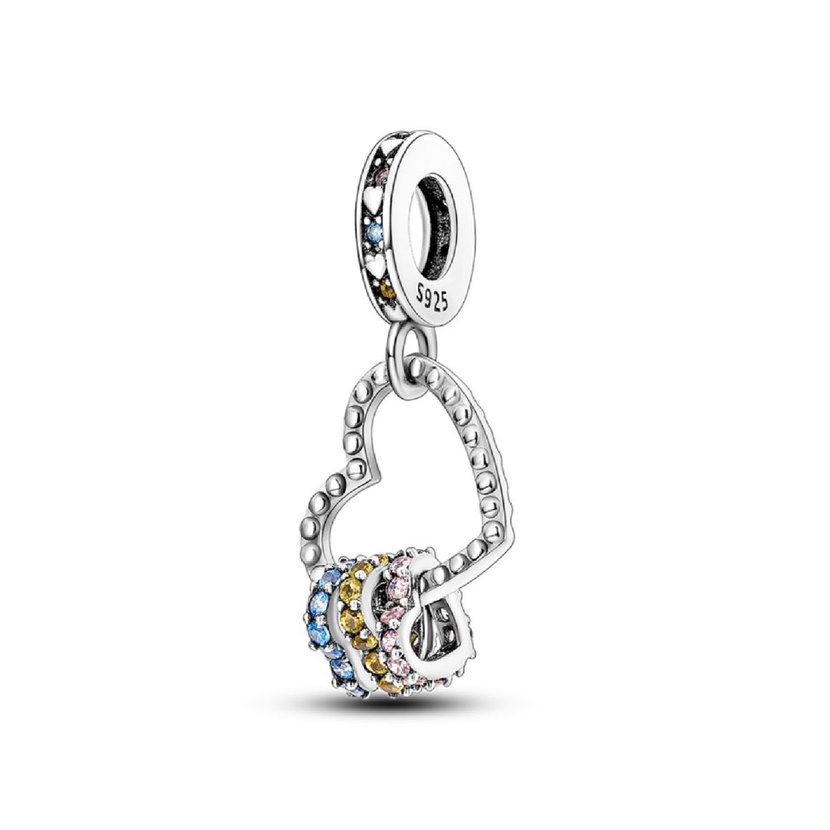 SILVER HEART - Charm Corazones Colgantes en Plata Fina 925 SILVER HEART