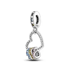 SILVER HEART - Charm Corazones Colgantes en Plata Fina 925