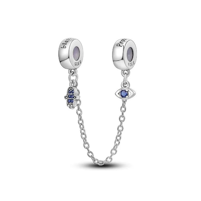 SILVER HEART - Charm Cadena de Seguridad Espiritual en Plata Fina 925 SILVER HEART