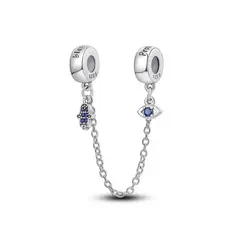 SILVER HEART - Charm Cadena de Seguridad Espiritual en Plata Fina 925