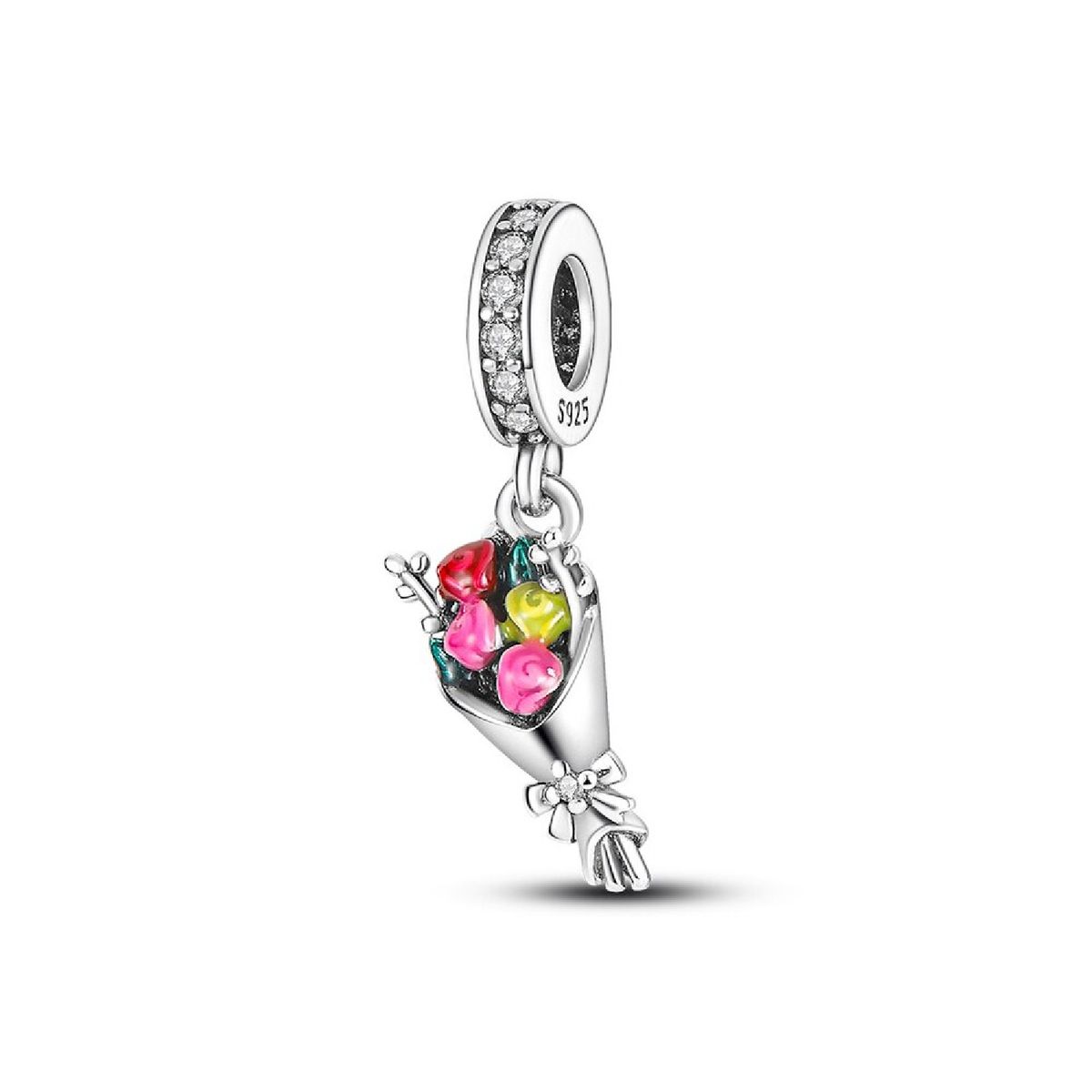 SILVER HEART - Charm Ramo de Rosas en Plata Fina 925 SILVER HEART