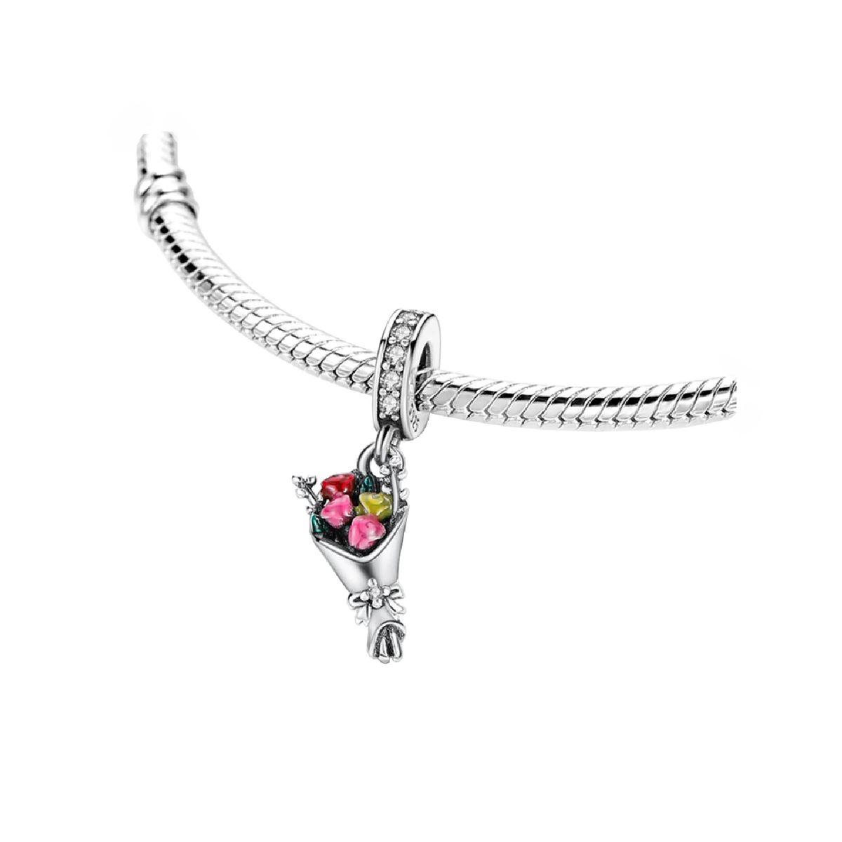 SILVER HEART - Charm Ramo de Rosas en Plata Fina 925 SILVER HEART