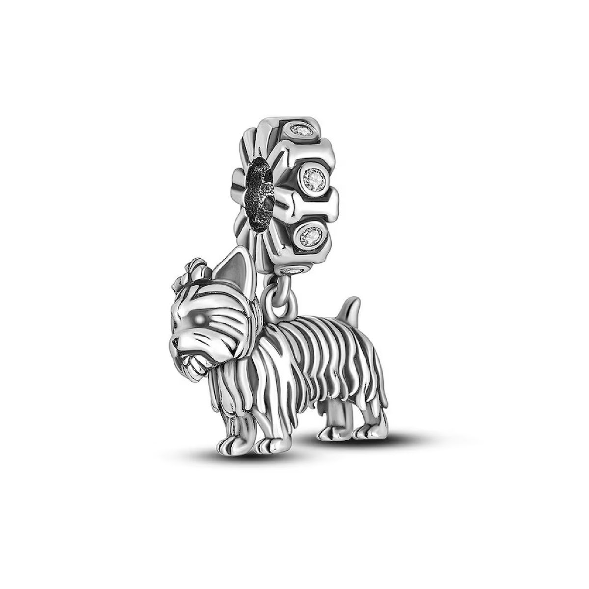 SILVER HEART - Charm Perro Yorkshire en Plata Fina 925 SILVER HEART