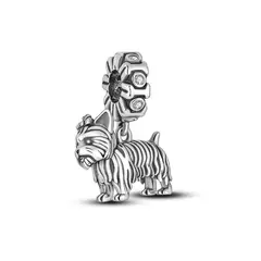 SILVER HEART - Charm Perro Yorkshire en Plata Fina 925