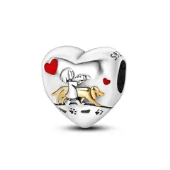 SILVER HEART - Charm Amistad Canina en Plata Fina 925