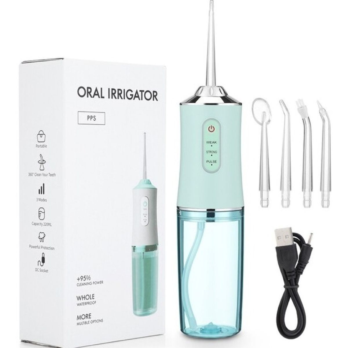 GENERICO - Irrigador Dental Limpiador De Dientes Seda Limpieza Dental Verde