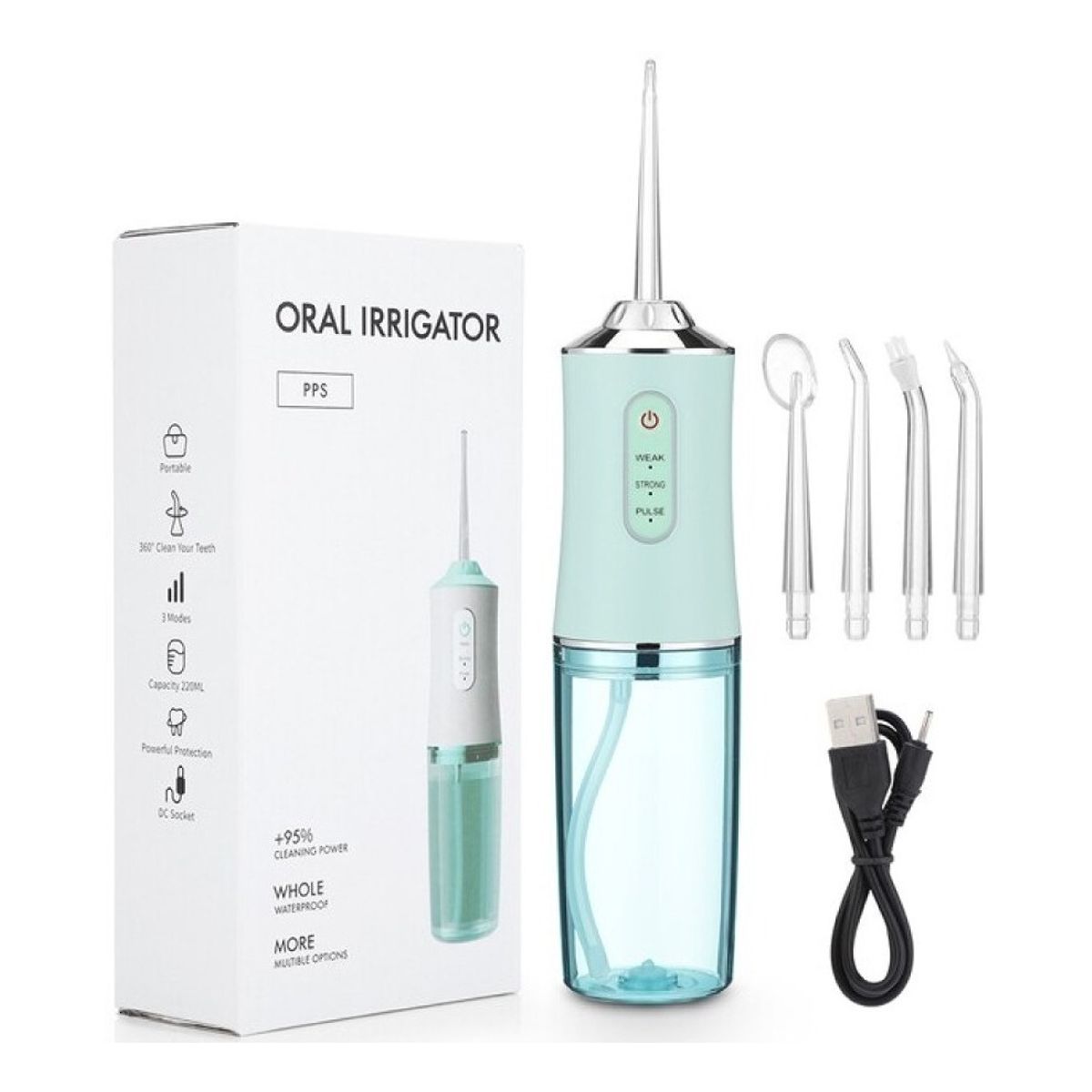 GENERICO - Irrigador Dental Limpiador De Dientes Seda Limpieza Dental Verde