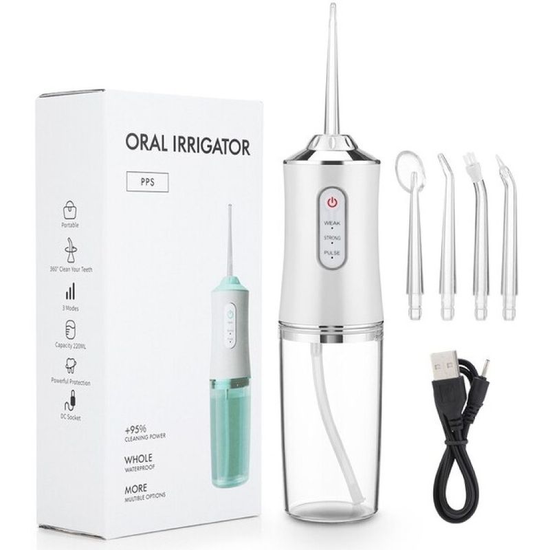 GENERICO - Irrigador Dental Limpiador De Dientes Seda Limpieza Dental Blanco