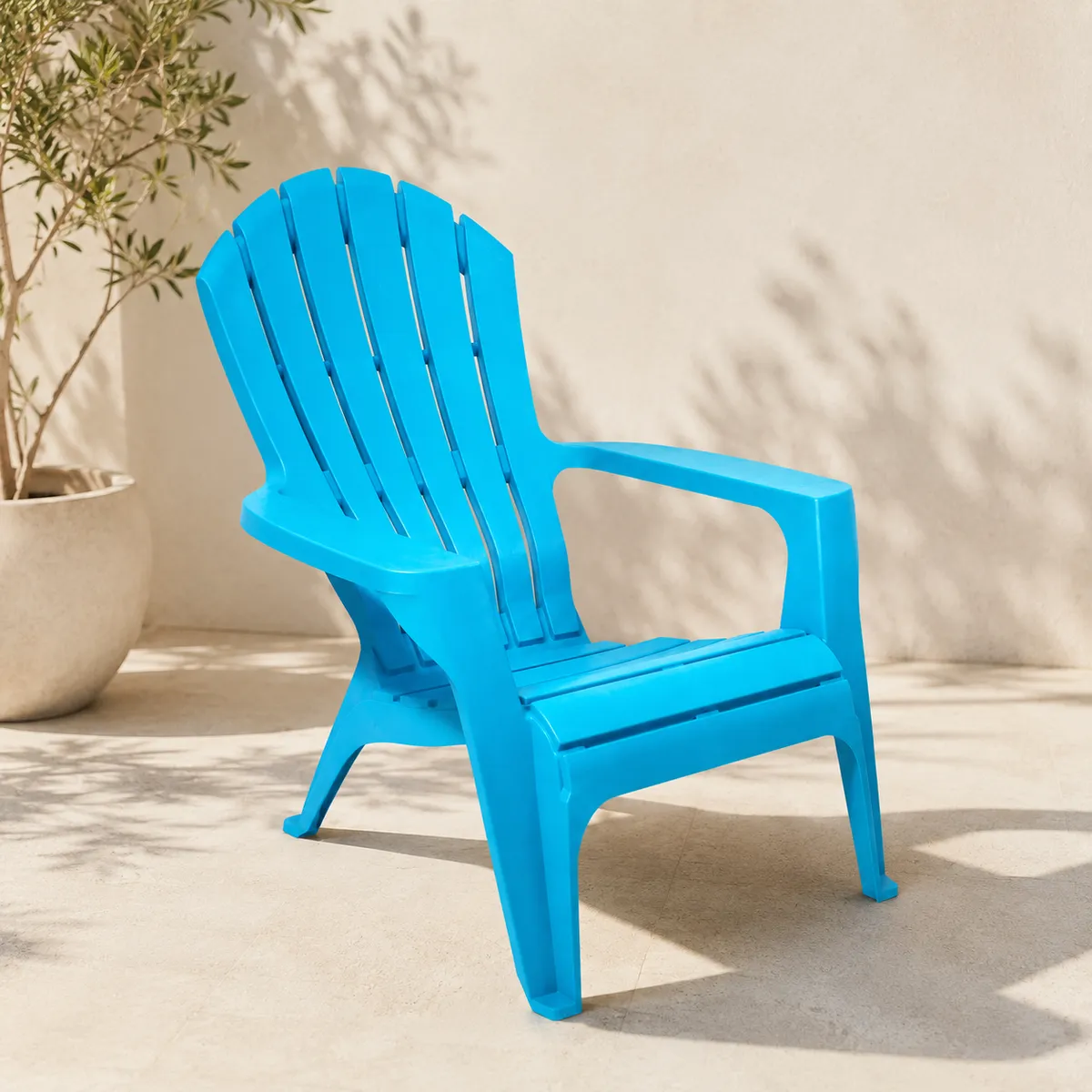 CITYSHOP - Silla Adirondack Plástica de Polipropileno Azulino Liviana Apilable y Resistente