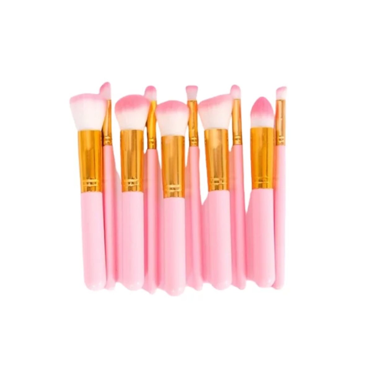 GENERICO - Set 10 Brochas Maquillaje Profesional Color Rosa