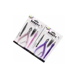 GENERICO - Kit Manicure 4 Accesorios Corta Uñas Corta Cutícula Y Pinza