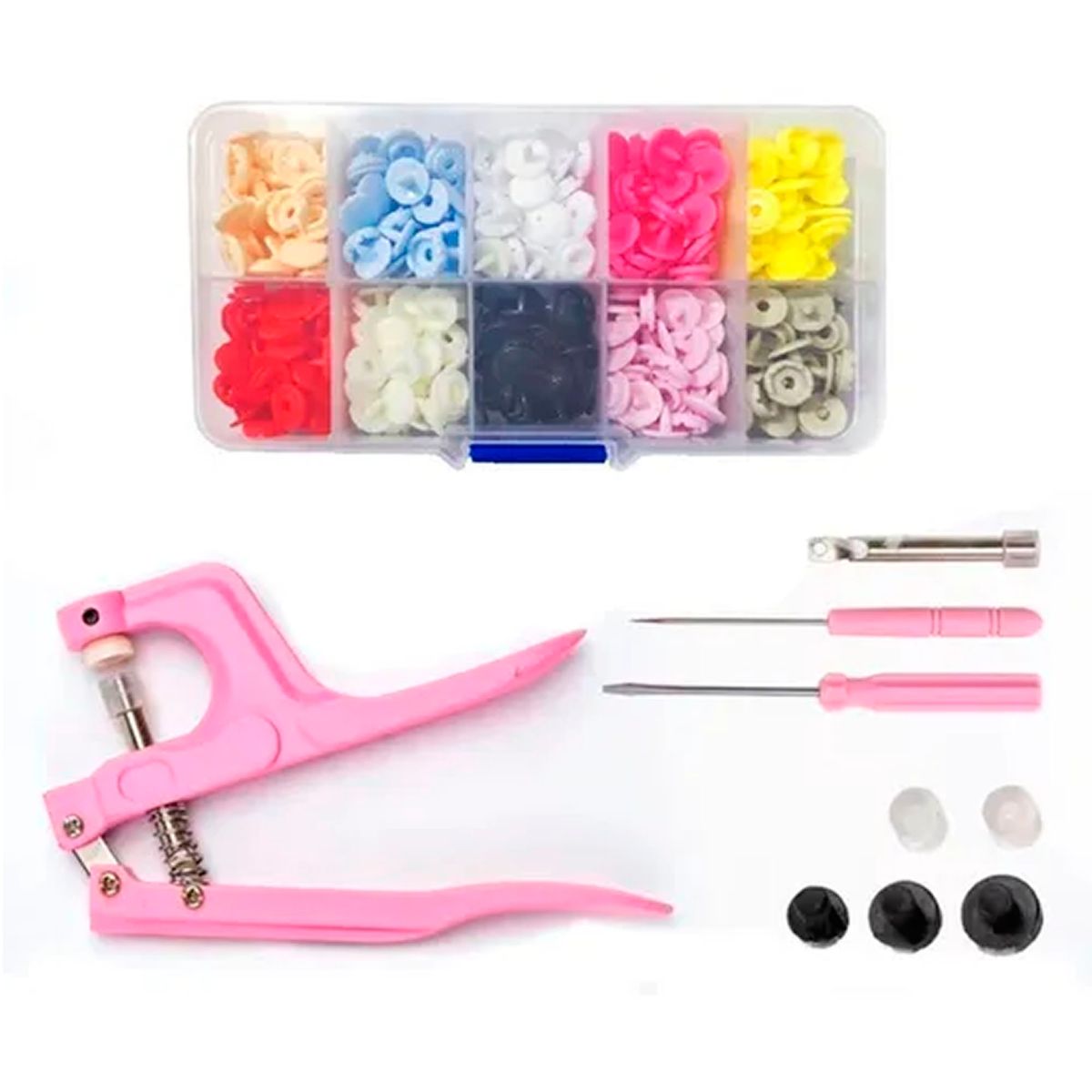 ESHOPANGIE - Pinza Remachadora Para Broches Plasticos Snap + 100 Broches