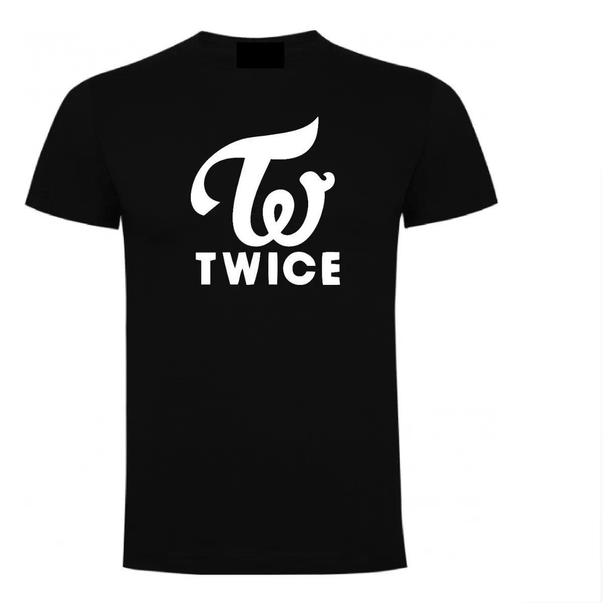 GENERICO - polera color negro con logo TWICE mujer y niña