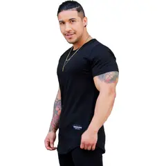 KUSSI COLLECTION - Polera Long Fit Manga Corta Blvck