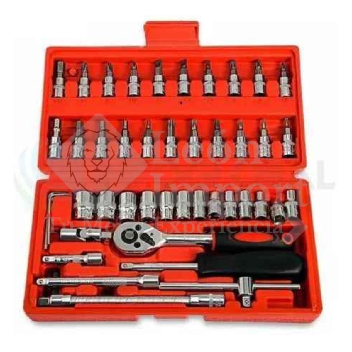 GENERICO - Juego De Herramientas Mecánicas Dados Llaves Acero 46 Pcs