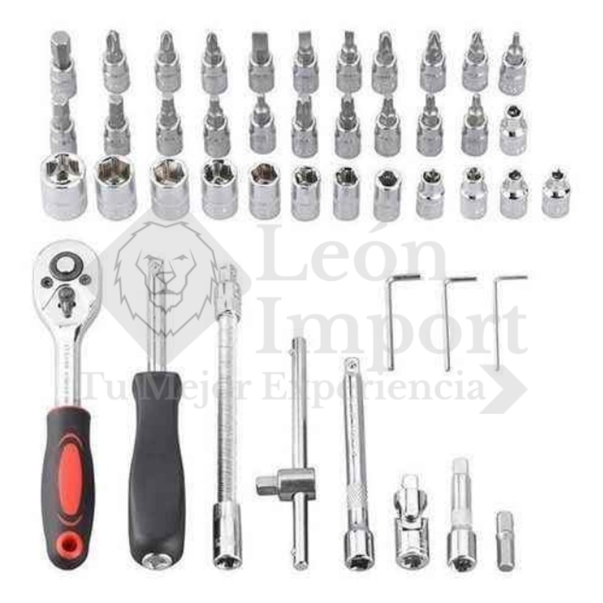 GENERICO - Juego De Herramientas Mecánicas Dados Llaves Acero 46 Pcs