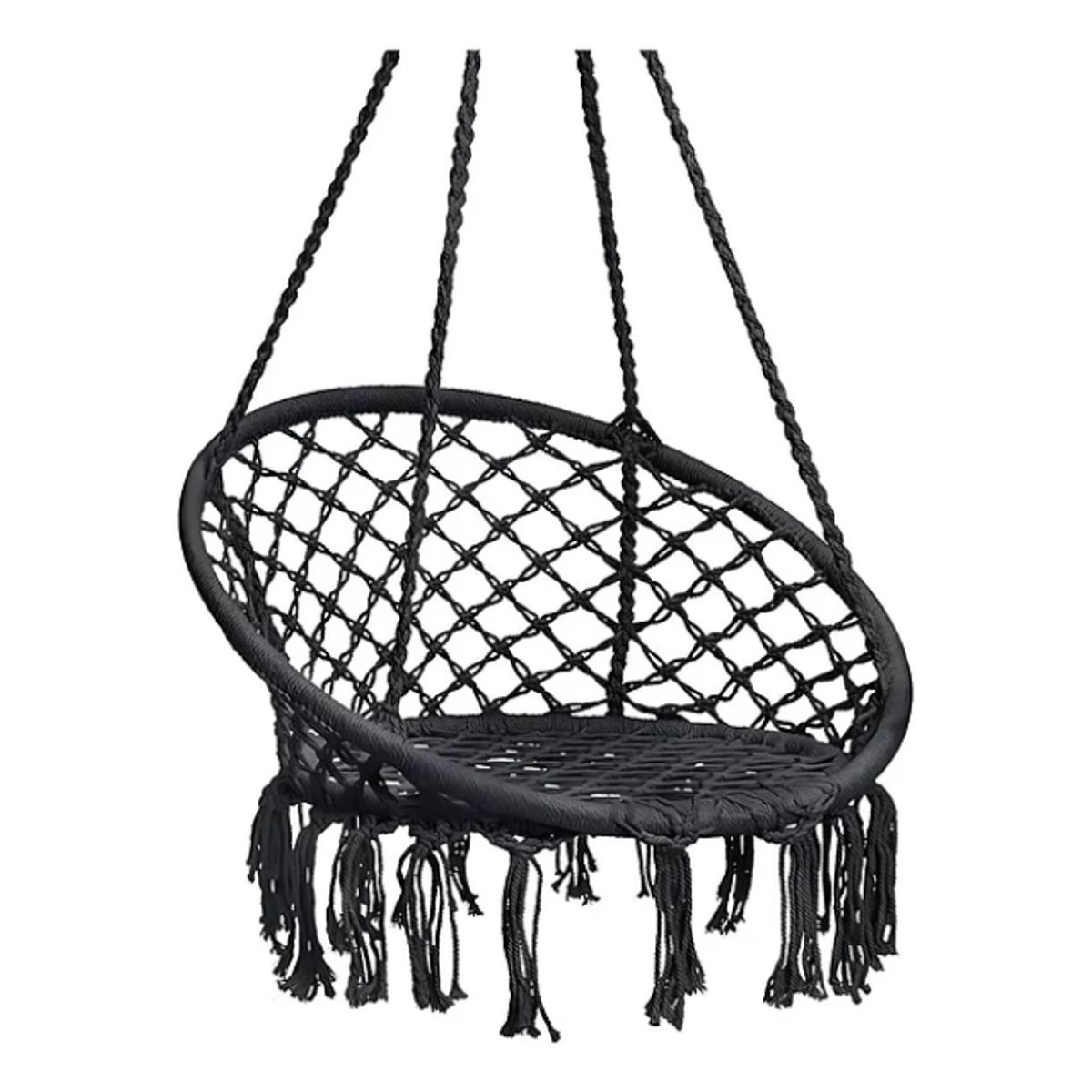 GENERICO - Silla Hamaca Colgantes Hamaca Terraza Jardin  Almohada Negro