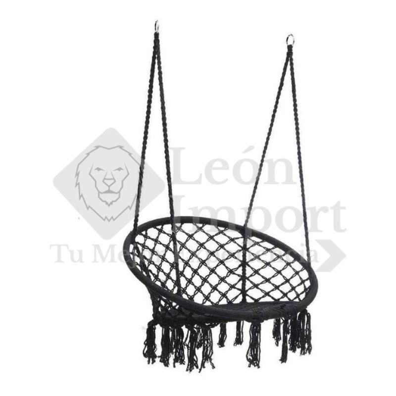 GENERICO - Silla Hamaca Colgantes Hamaca Terraza Jardin  Almohada Negro