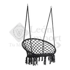 GENERICO - Silla Hamaca Colgantes Hamaca Terraza Jardin Almohada Negro