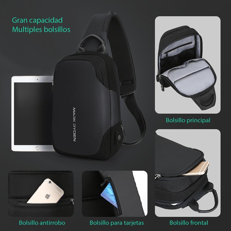 GENERICO - Mochila De Hombros Impermeable Antirrobo Con Usb Mark Ryden