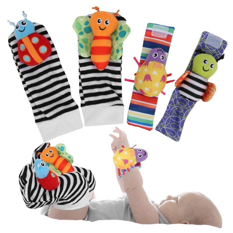 BEBE - Set estimulacion para bebe calcetines y muñequeras