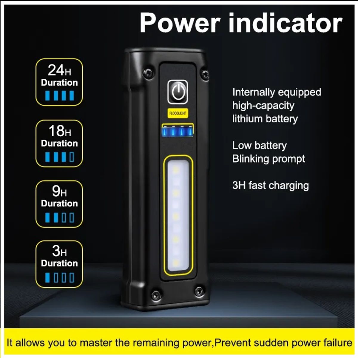 GENERICO - Lámpara LED Portátil Multifunción con Cargador USB