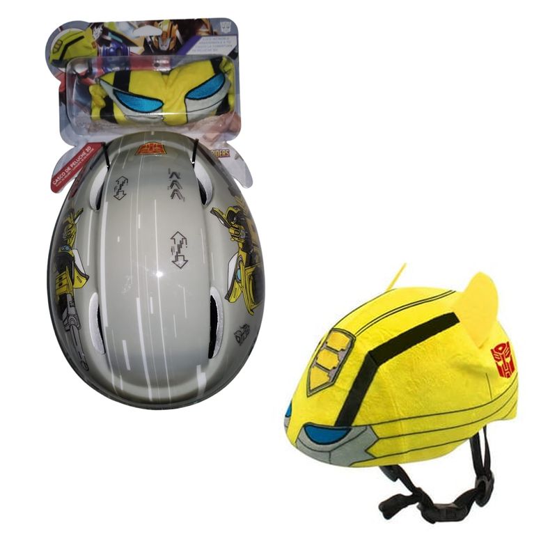 GENERICO - CASCO 3D BICICLETA NIÑOS - TRANSFORMERS - BUMBLEBEE - FUNDA PELUCHE