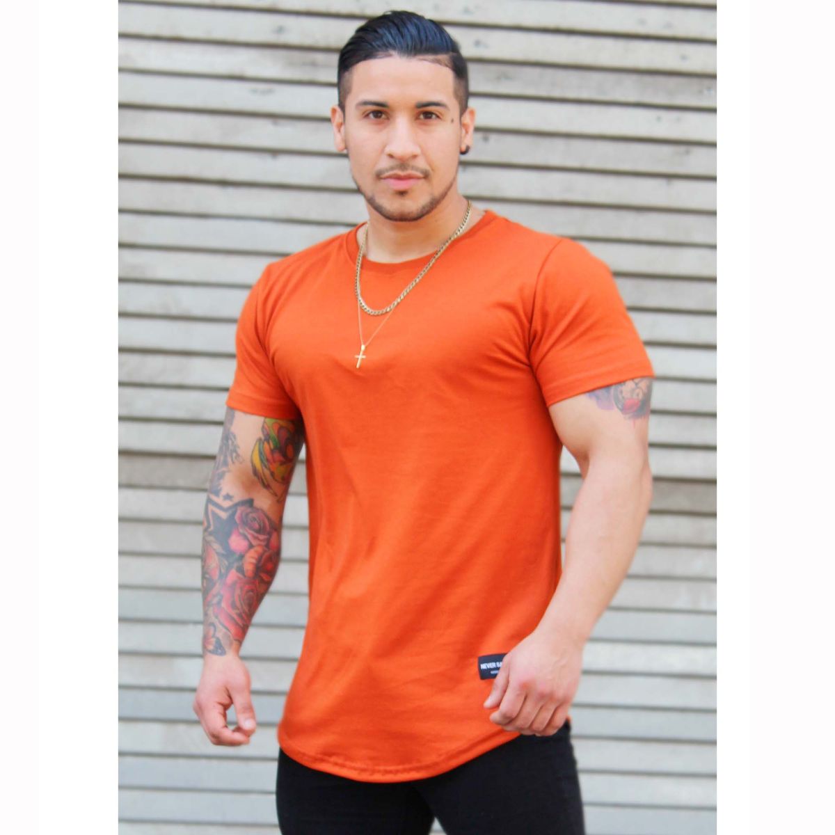 KUSSI COLLECTION - Polera Long Fit Manga Corta Terracotta