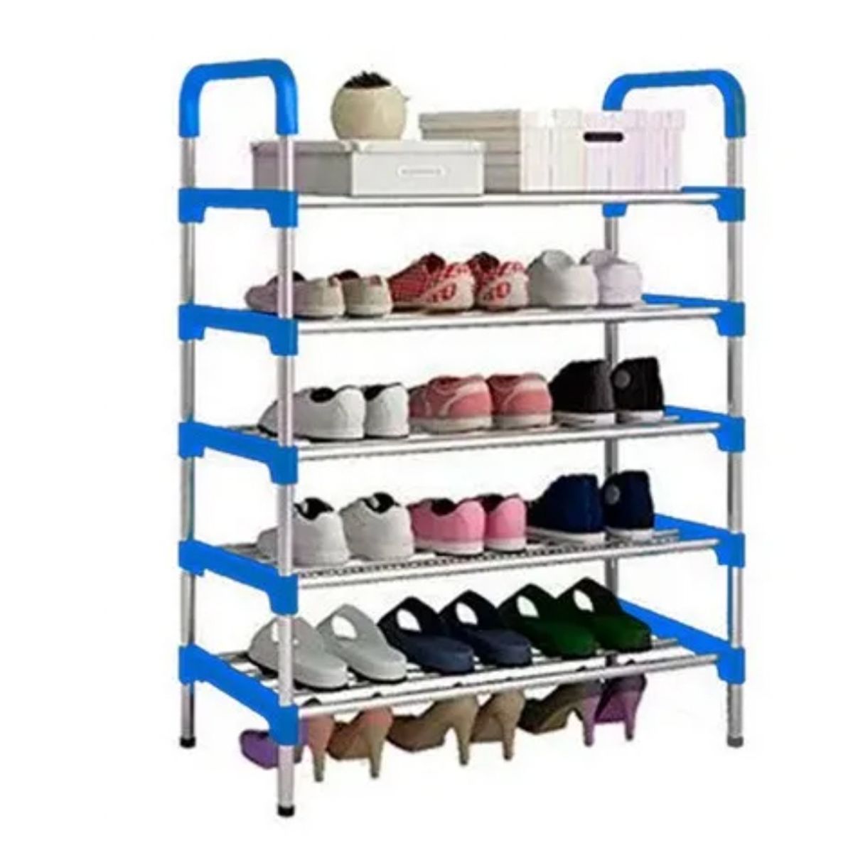 GENERICO - Zapatero Organizador 5 Pisos Estante Zapatos Para 15 Pares Azul