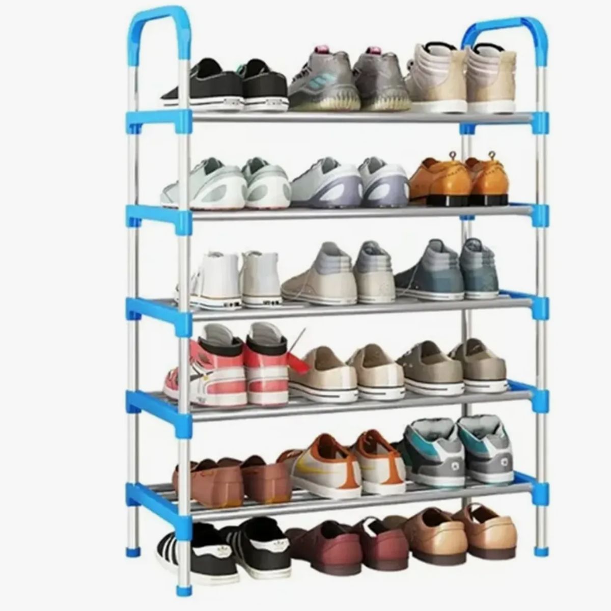 GENERICO - Zapatero Organizador 5 Pisos Estante Zapatos Para 15 Pares Azul