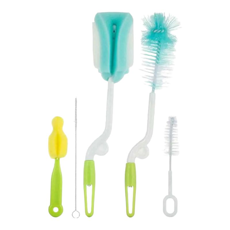 BEBE - Limpiador de mamadera cepillos verde 5 piezas